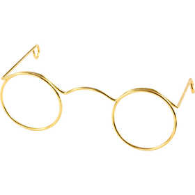 Novelty Glasses, W: 60 mm, hole size 21 mm, gold, 10 pc/ 1 pack [HOB-500311]