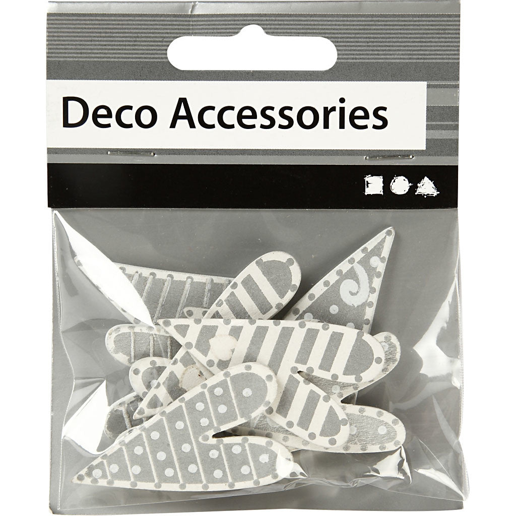 Stickers, oblong hearts, size 25x45 mm, 8 pc/ 1 pack [HOB-500590]