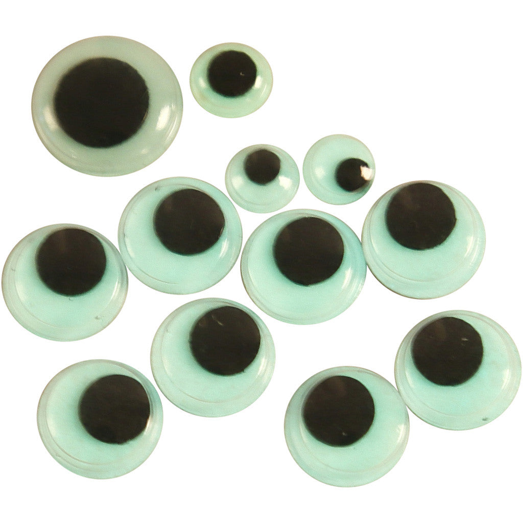 Googly Eyes, self-adhesive, dia. 8+10+14 mm, 30 asstd./ 1 pack [HOB-501020]