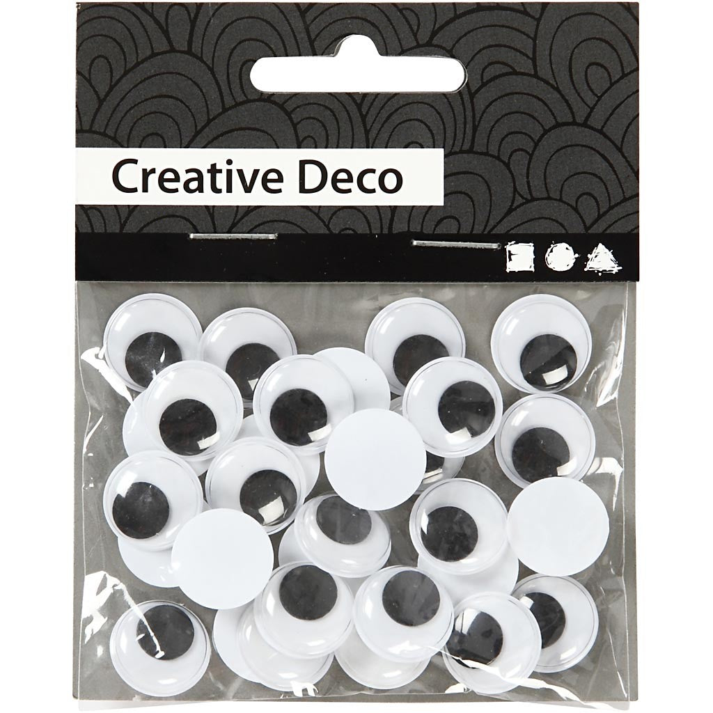 Wiggly Eyes, not sticky, dia. 14 mm, 30 pc/ 1 pack [HOB-501142]
