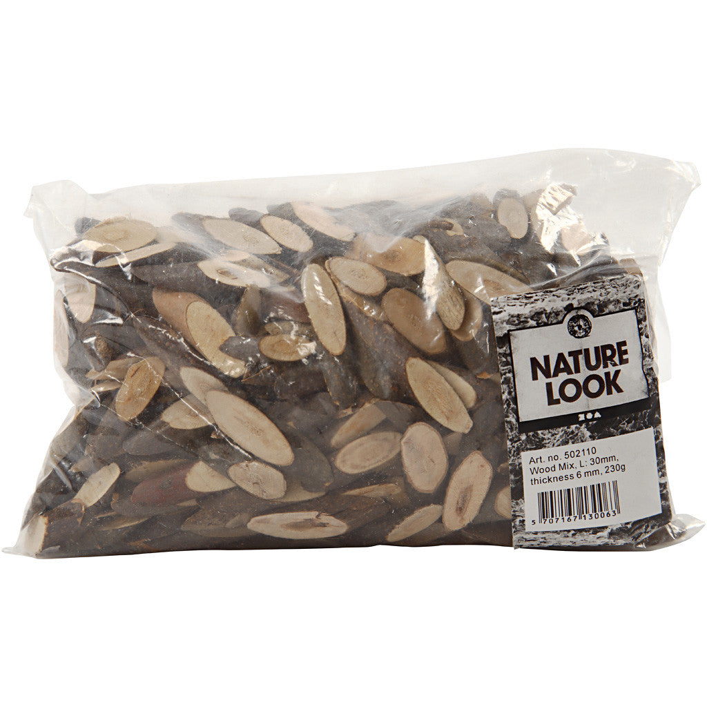Wood Mix, L: 30 mm, thickness 6 mm, 230 g/ 1 pack [HOB-502110]