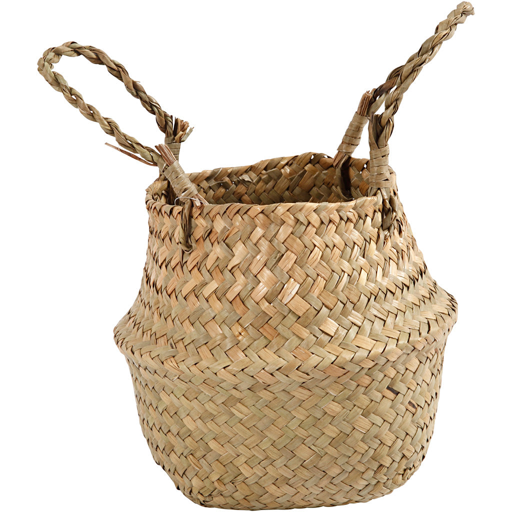 Seagrass basket, H: 11/19 cm, dia. 20 cm, 1pc/ 1 pc [HOB-50304]