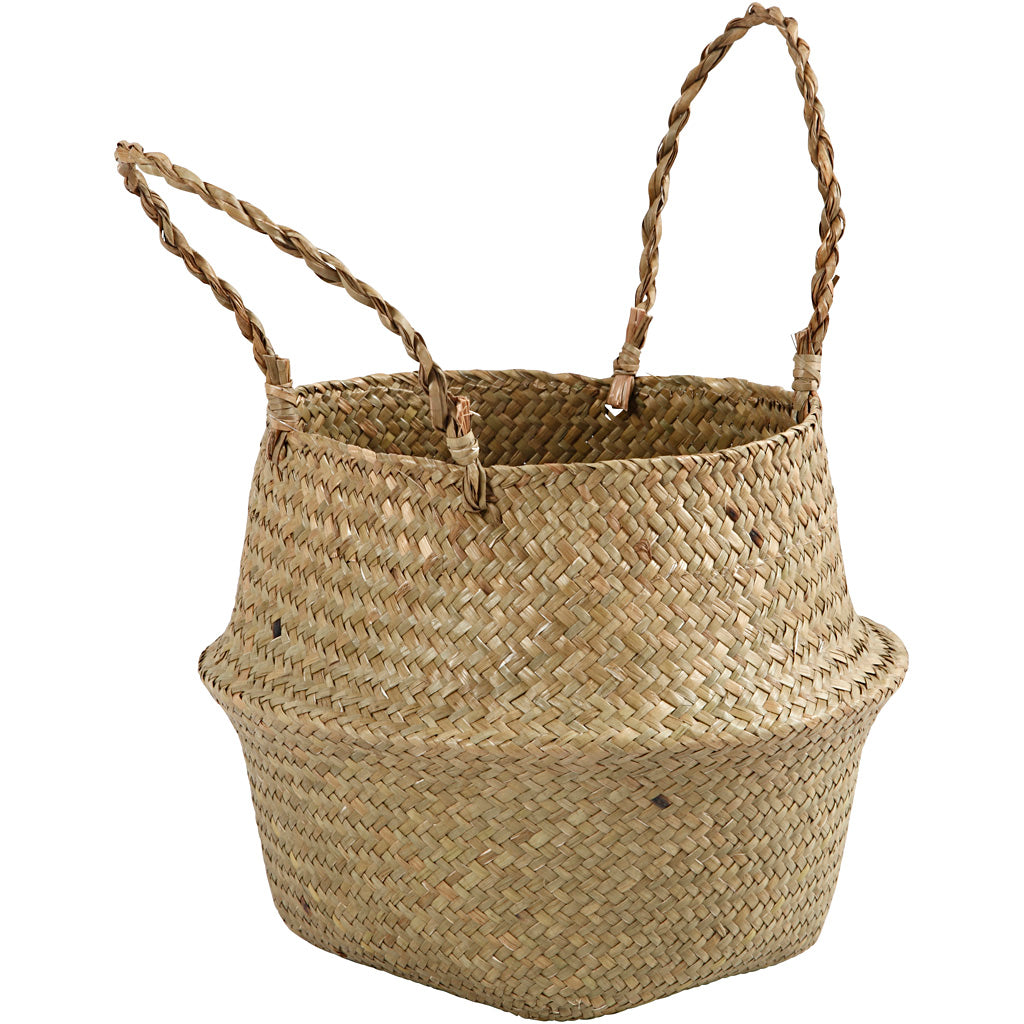 Seagrass basket, H: 13/24 cm, dia. 27 cm, 1 pc [HOB-50305]