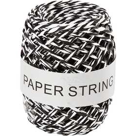 Paper String, thickness 1 mm, black/white, 50 m/ 1 roll [HOB-50327]