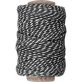 Cotton Cord, thickness 1,1 mm, black/white, 50 m/ 1 roll [HOB-50346]
