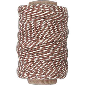 Cotton Cord, thickness 1,1 mm, brown/white, 50 m/ 1 roll [HOB-50347]