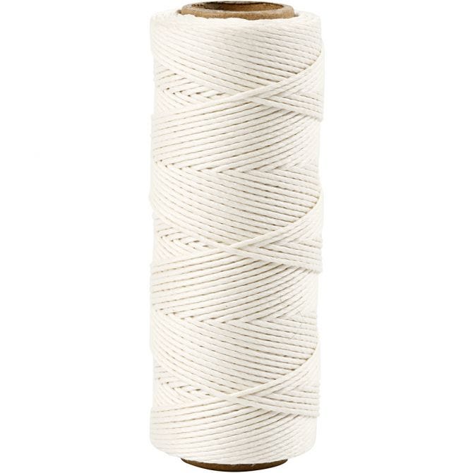 Bamboo Cord, thickness 1 mm, white, 65 m/ 1 roll [HOB-503481]