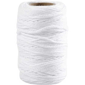 Cotton Cord, thickness 1,1 mm, white, 50 m/ 1 roll [HOB-503791]
