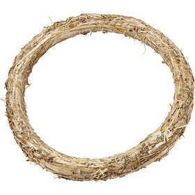 Straw Wreath, dia. 35 cm, thickness 3 cm, 1 pc [HOB-503820]