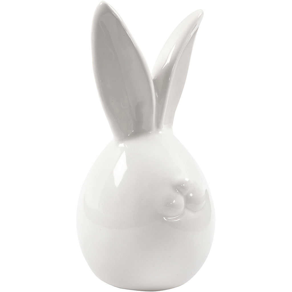 Rabbit, H: 11,4 cm, dia. 5,5 cm, white, 12 pc/ 1 box [HOB-50580]
