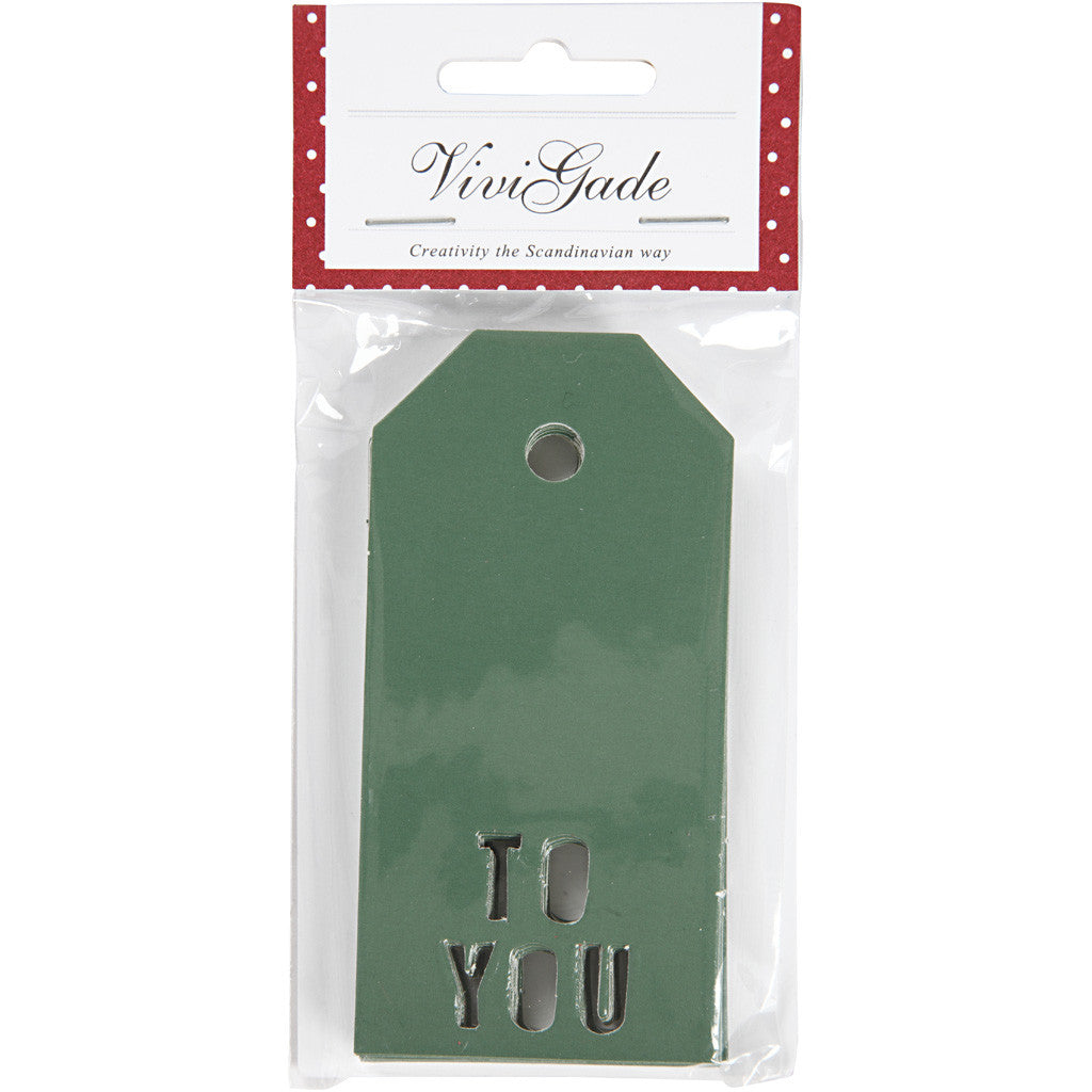 Manila Tags, TO YOU, size 5x10 cm, 300 g, green, 15 pc/ 1 pack [HOB-50986]
