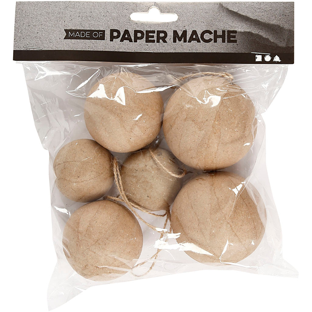 Christmas Ornaments, dia. 4+5+6 cm, 6 pc/ 1 pack [HOB-510313]