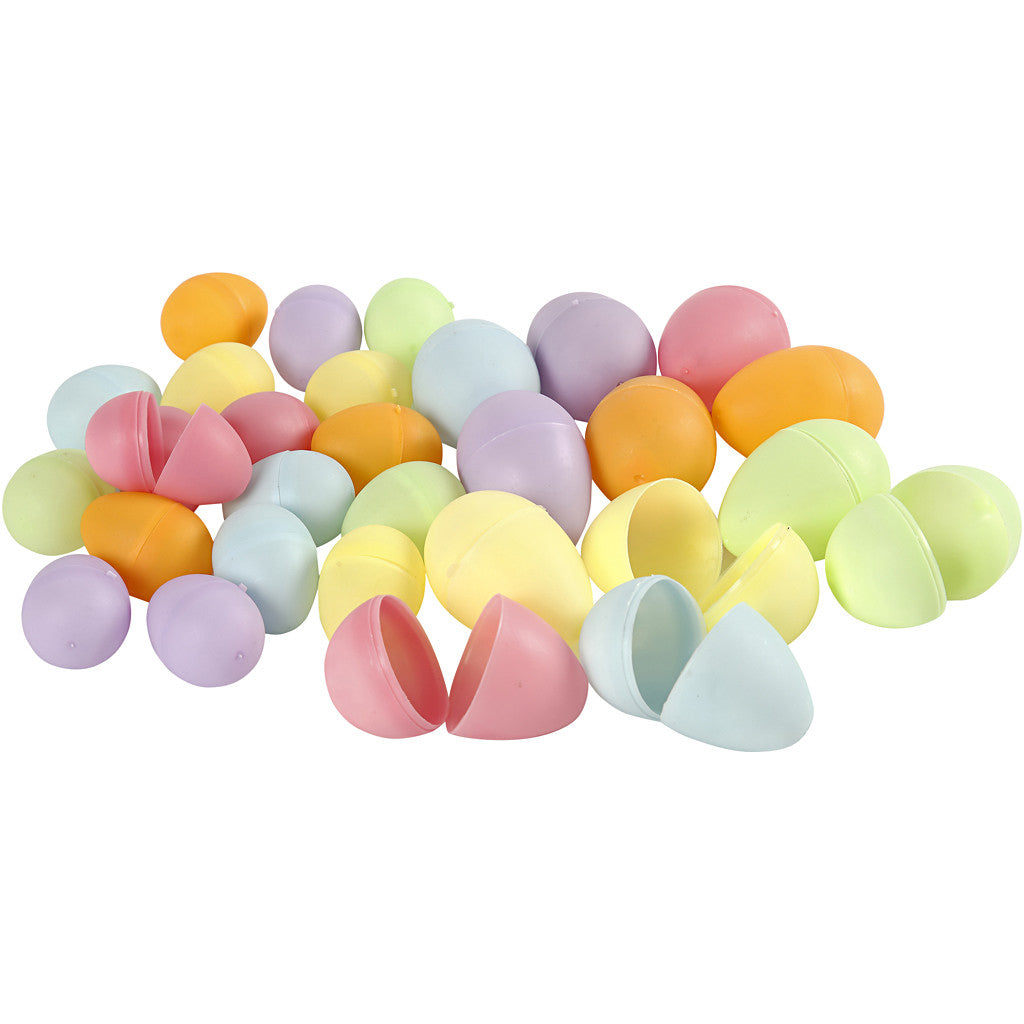 Eggs, H: 4,5+6 cm, dia. 3+4 cm, pastel colours, 180 pc/ 1 pack [HOB-510350]