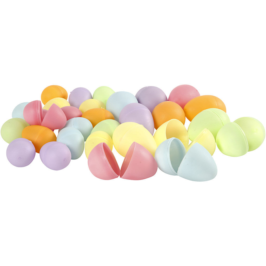 Eggs, H: 4,5+6 cm, dia. 3+4 cm, pastel colours, 720 pc/ 1 pack [HOB-51035]
