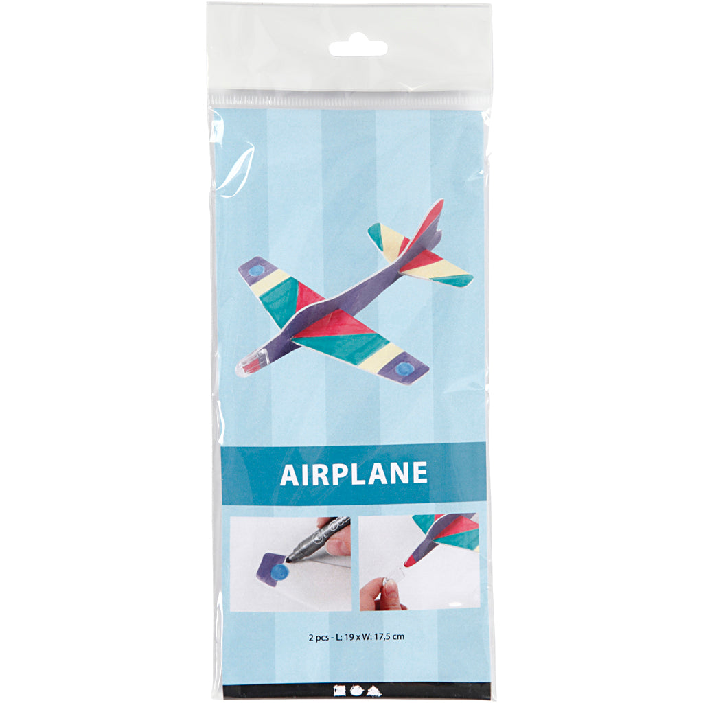 Airplanes, L: 19 cm, W: 17,5 cm, white, 2 pc/ 1 pack [HOB-51232]