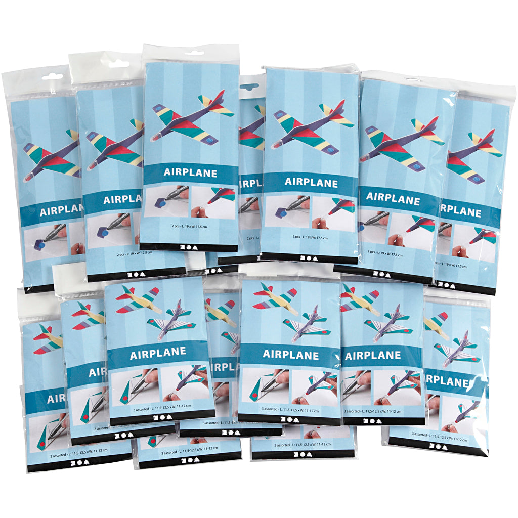 Airplanes, L: 11,5-19 cm, W: 11-17,5 cm, white, 50 pc/ 1 pack [HOB-51234]