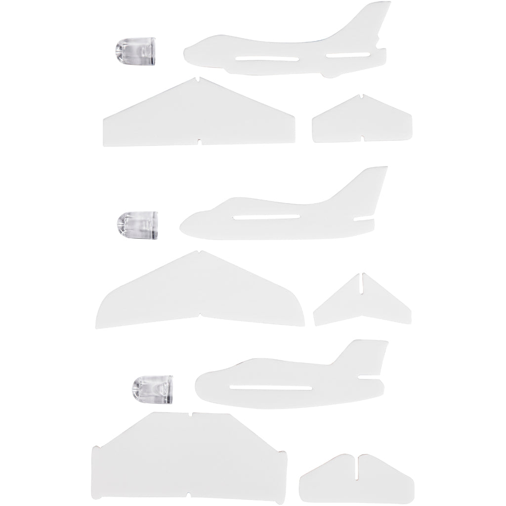 Airplanes, L: 11,5-19 cm, W: 11-17,5 cm, white, 50 pc/ 1 pack [HOB-51234]