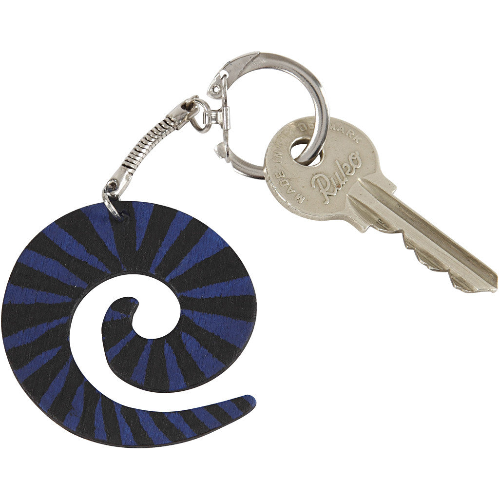Keyring with chain, L: 6 cm, dia. 2,3 cm, 5 pc/ 1 pack [HOB-512821]