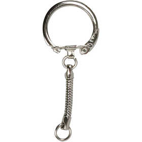 Keyring with chain, L: 6 cm, dia. 2,3 cm, 25 pc/ 1 pack [HOB-51282]