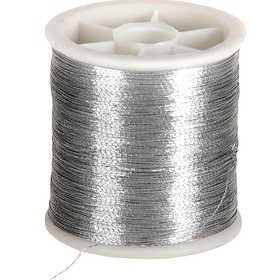Sewing Thread, thickness 0,15 mm, silver, 100 m/ 1 roll [HOB-514640]