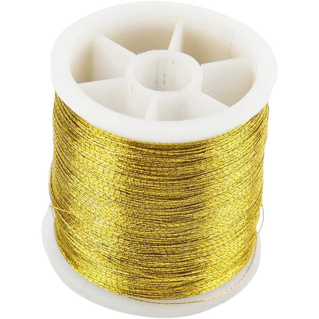 Sewing Thread, thickness 0,15 mm, gold, 100 m/ 1 roll [HOB-514650]