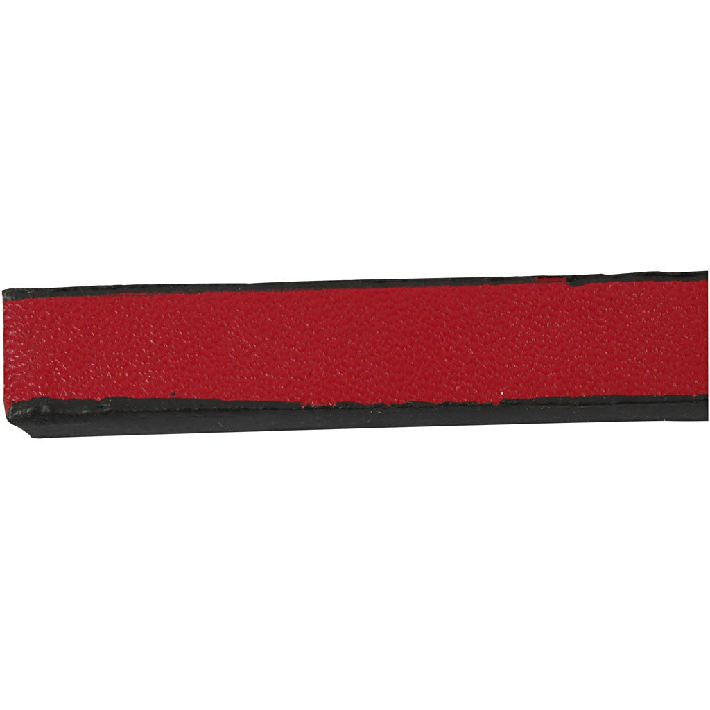 Faux Leather Belt, W: 10 mm, thickness 3 mm, red, 1 m/ 1 pack [HOB-51485]