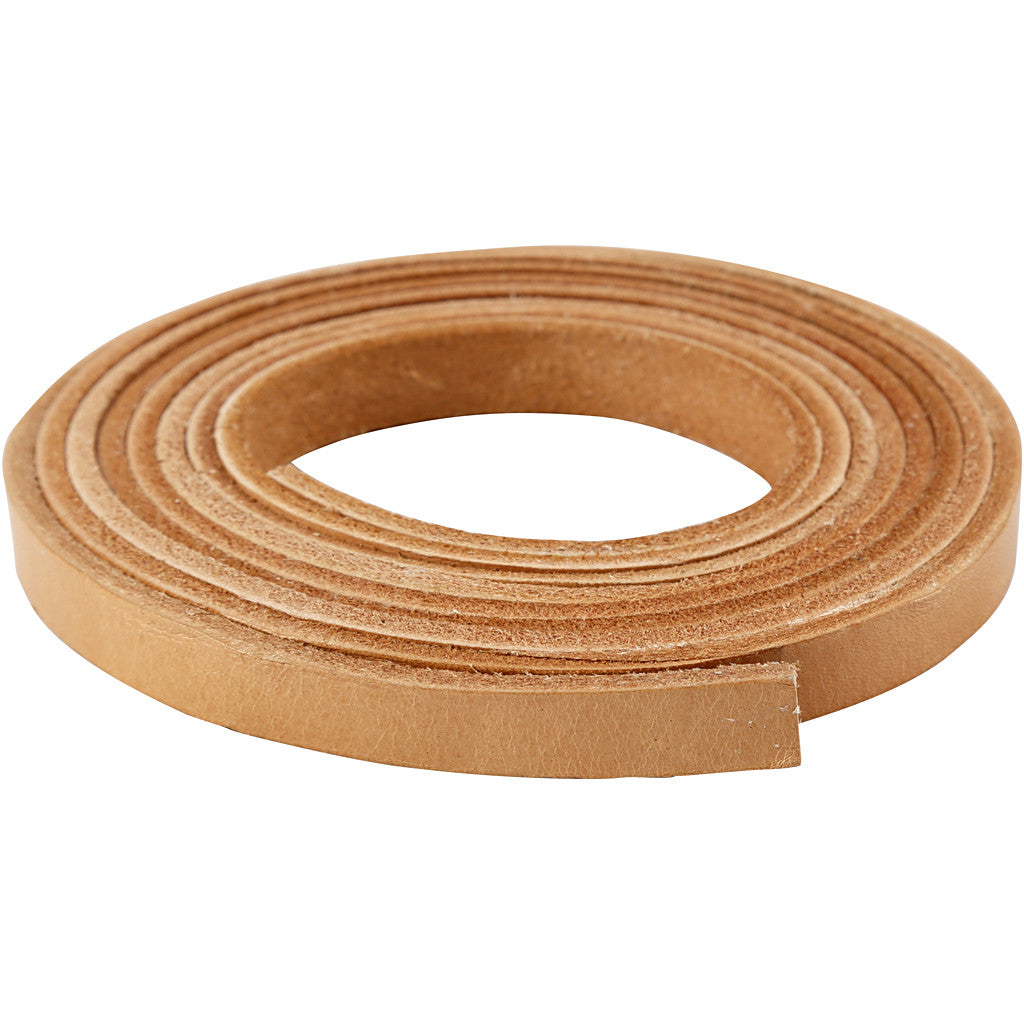 Leather Band, W: 10 mm, thickness 3 mm, natural, 2 m/ 1 pack [HOB-51502]