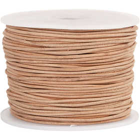 Leather Cord, thickness 1 mm, beige, 50m/ 1 roll [HOB-51528]