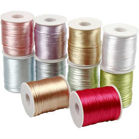 Satin Cord, thickness 2 mm, pastel colours, 10x50 m/ 1 pack [HOB-51550]