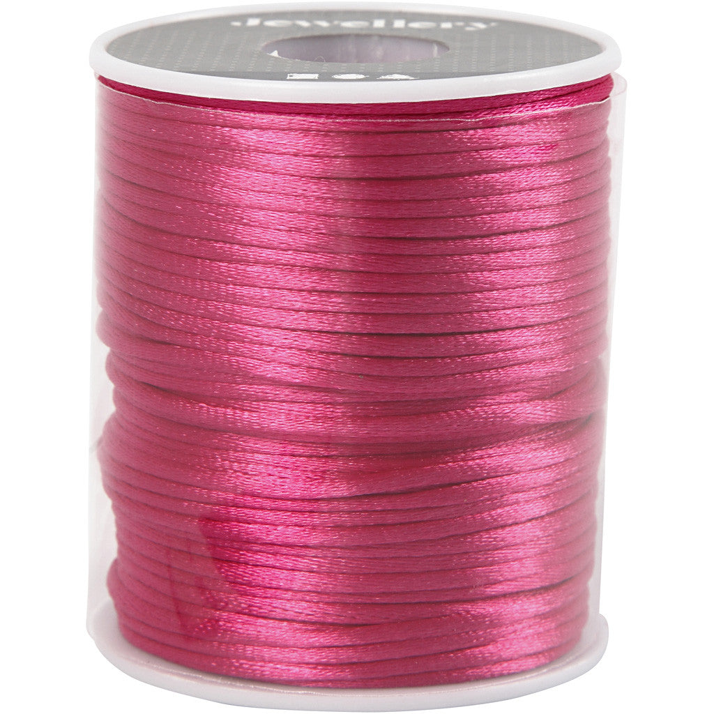 Satin Cord, thickness 2 mm, pink, 50 m/ 1 roll [HOB-515516]