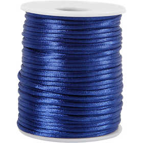 Satin Cord, thickness 2 mm, dark blue, 50m/ 1 roll [HOB-515517]