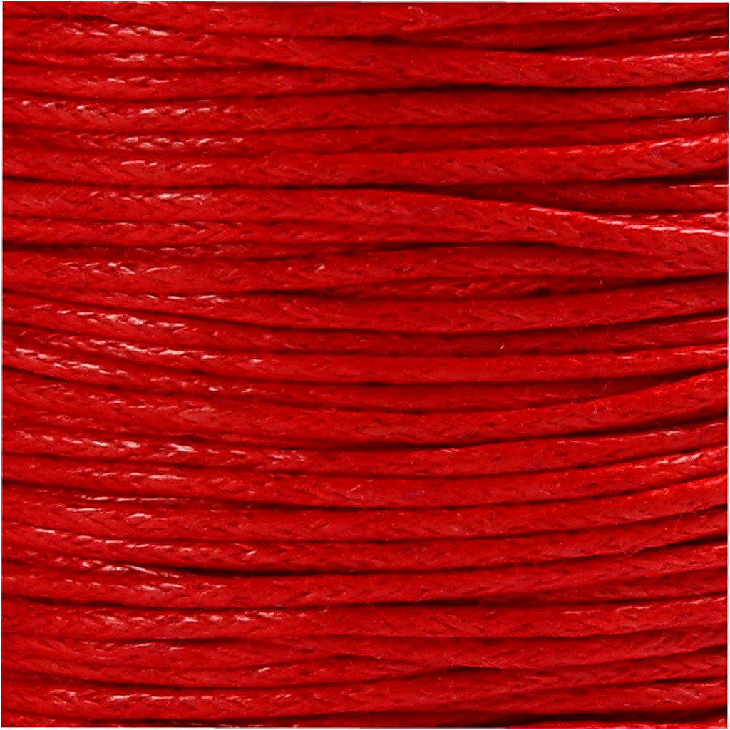 Cotton Cord, thickness 1 mm, red, 40 m/ 1 roll [HOB-51571]