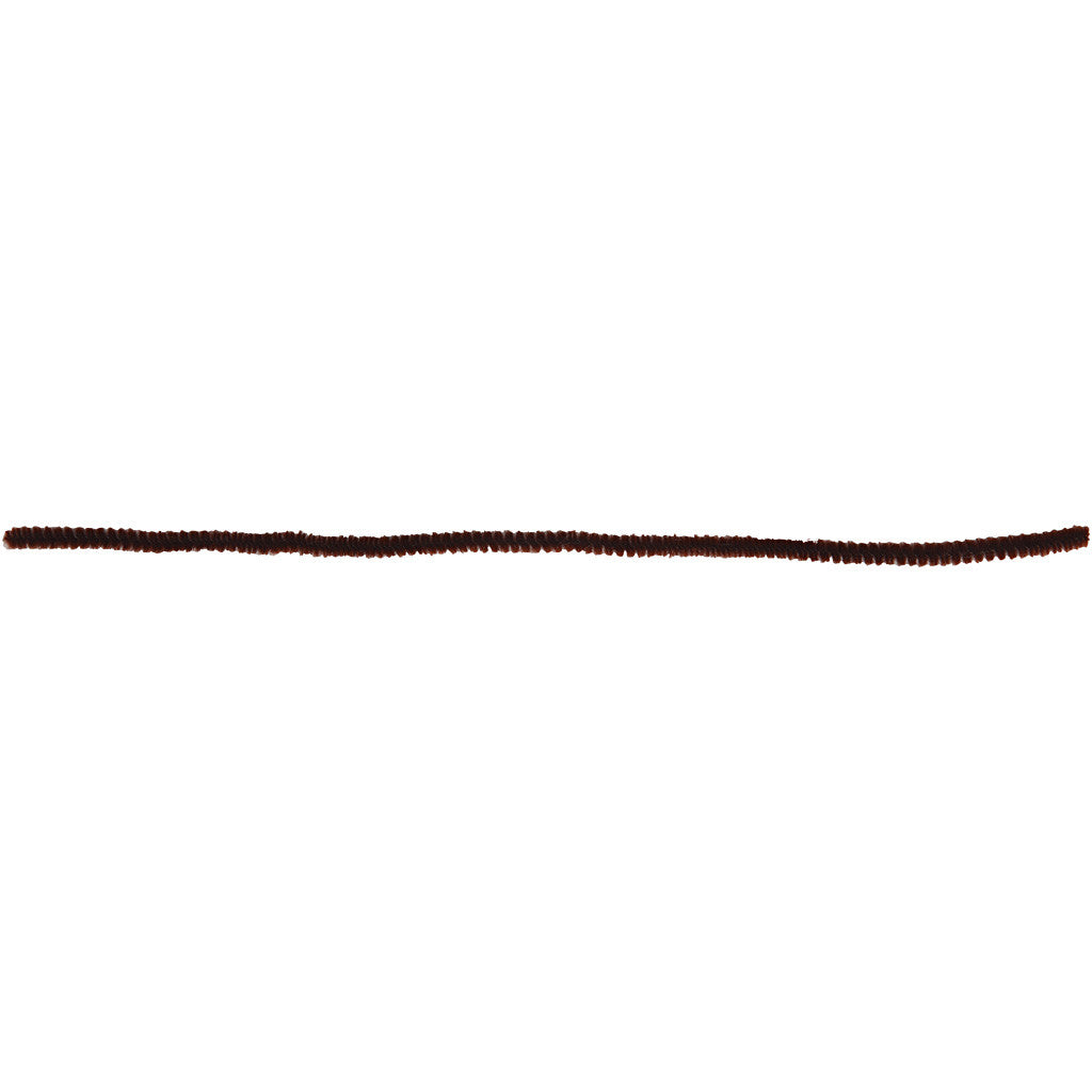 Chenille, L: 30 cm, thickness 6 mm, brown, 50 pc/ 1 pack [HOB-51614]