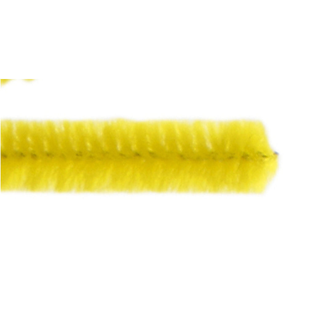 Chenille, L: 30 cm, thickness 15 mm, yellow, 15 pc/ 1 pack [HOB-51626]