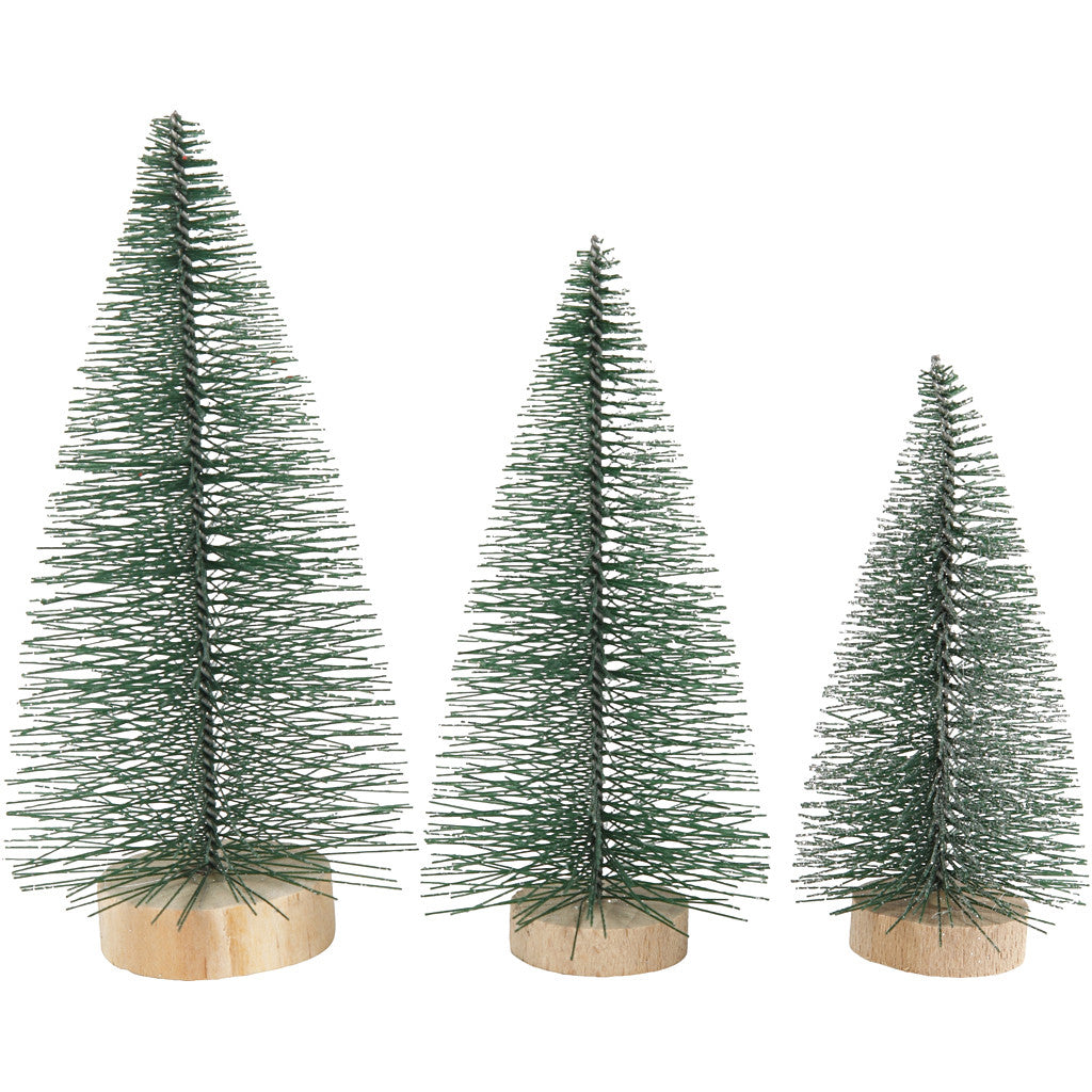 Christmas Spruce Trees, H: 10+13+14 cm, 3 pc/ 1 pack [HOB-51669]