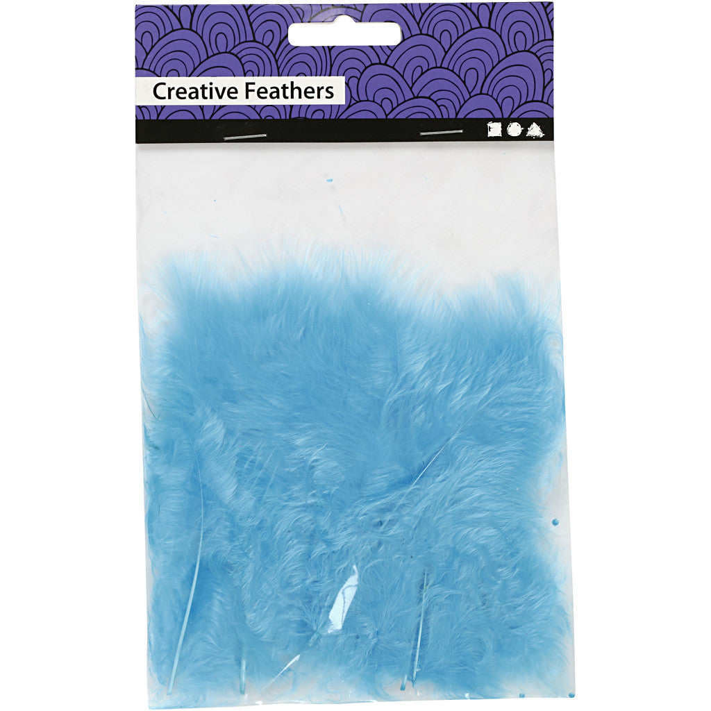 Down, size 5-12 cm, turquoise, 15 pc/ 1 pack [HOB-51698]