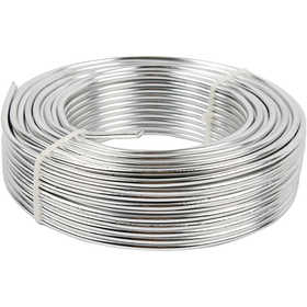 Aluminium Wire, round, thickness 3 mm, silver, 29 m/ 1 roll [HOB-51717]
