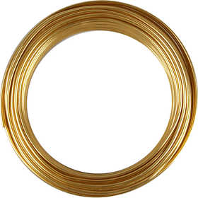 Aluminium Wire, round, thickness 3 mm, gold, 29 m/ 1 roll [HOB-51721]