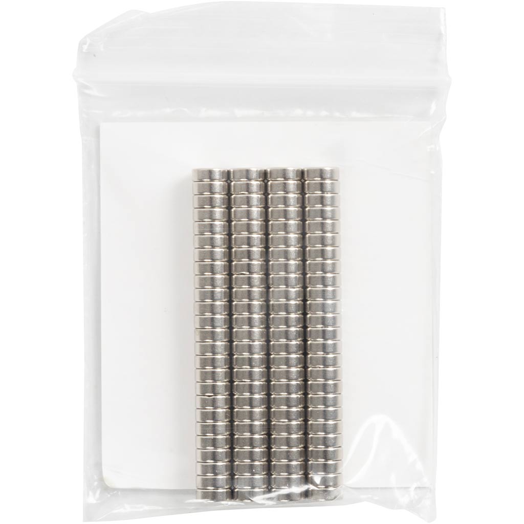 Power Magnets, D: 5 mm, thickness 2 mm, 100pcs [HOB51791]