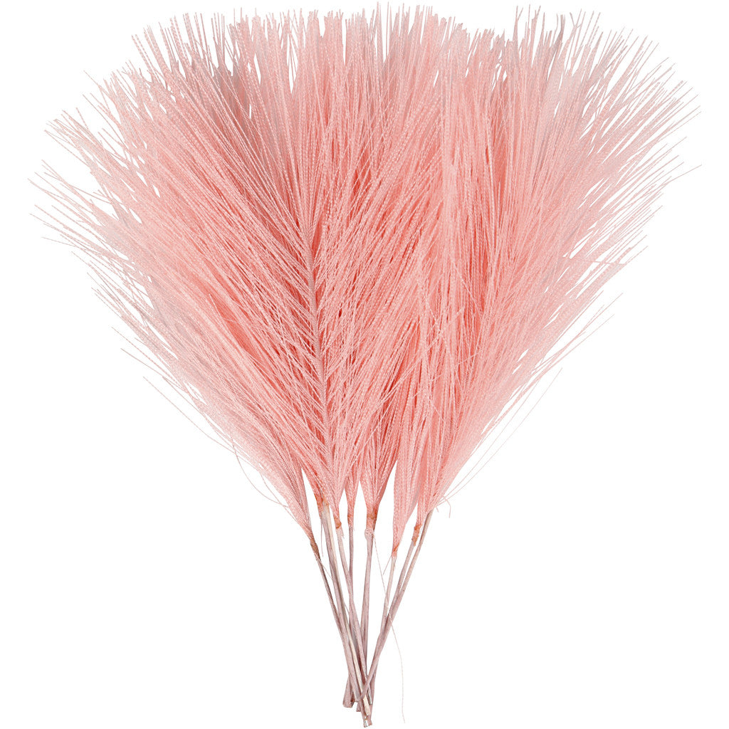 Artificial feathers, L: 15 cm, W: 8 cm, light red, 10 pc/ 1 pack [HOB-518053]