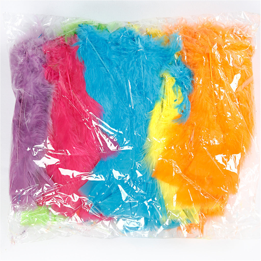 Feathers, L: 11-17 cm, assorted colours, 144 bundle/ 1 pack [HOB-51846]