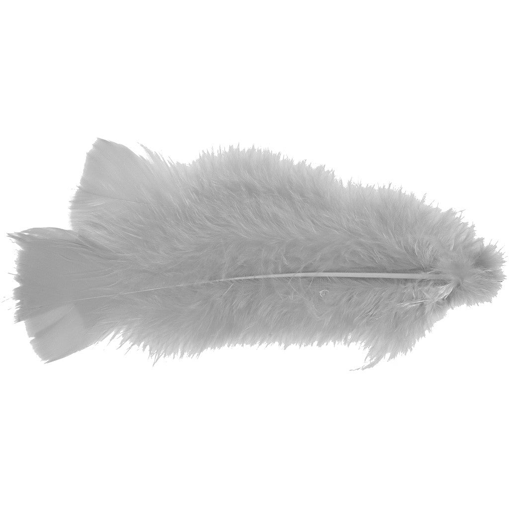 Feathers, L: 11-17 cm, white, 18 bundle/ 1 pack [HOB-51847]