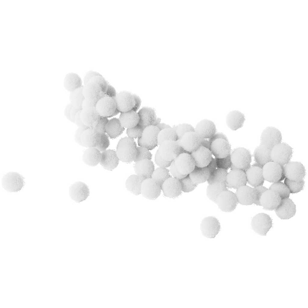 Pompoms, dia. 5 mm, white, 550 pc/ 1 pack [HOB-51852]