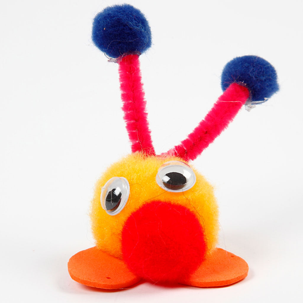 Pom poms, dia. 5-40 mm, ca. 720 pc, assorted colours, 200 g/ 1 pack [HOB-51890]