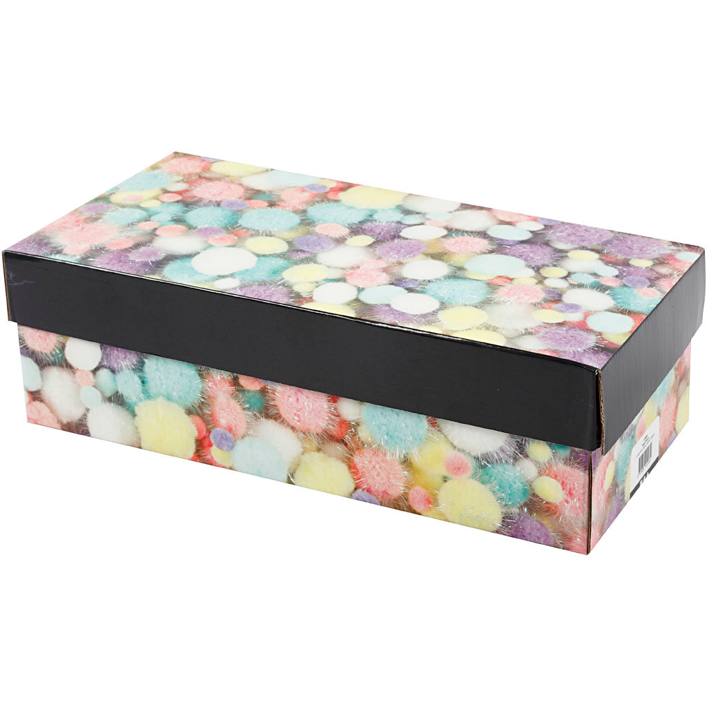 Pompoms, dia. 15-40 mm, glitter, ca. 400 pc, pastel colours, 400 g/ 1 pack [HOB-51895]