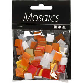 Mini Mosaic, size 10x10 mm, thickness 2 mm, red/orange harmony, 25 g/ 1 pack [HOB-51923]