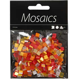 Mini Mosaic, size 5x5 mm, thickness 2 mm, red/orange harmony, 25 g/ 1 pack [HOB-51924]