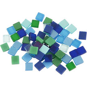 Mini Mosaic, size 5x5 mm, thickness 2 mm, blue/green harmony, 25 g/ 1 pack [HOB-51929]