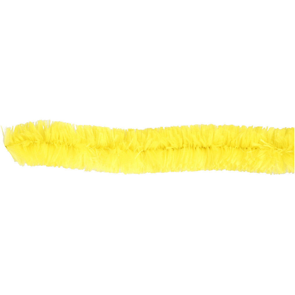 Chenille, L: 40 cm, thickness 30 mm, yellow, 4 pc/ 1 pack [HOB-51936]