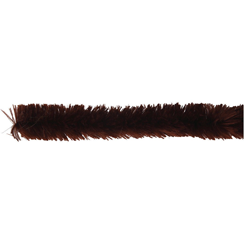 Chenille, L: 40 cm, thickness 30 mm, brown, 4 pc/ 1 pack [HOB-51940]